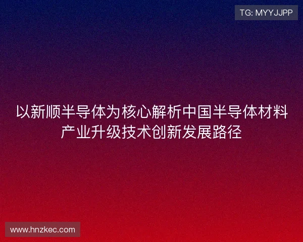 以新顺半导体为核心解析中国半导体材料产业升级技术创新发展路径 以新顺半导体为核心解析中国半导体材料产业升级技术创新发展路径